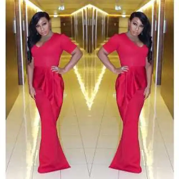 Celeb In-Style: Actress Rita Dominic Looks Alluring In Red At Miss Nigeria